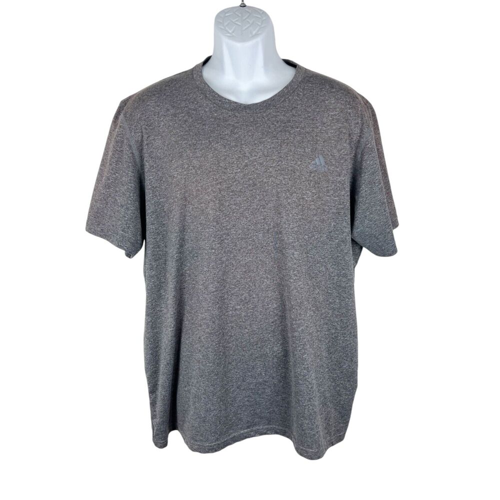 Adidas Shirt Men Extra Large Brown Grey 2 Tone Short Sleeve Climalite Active Tee